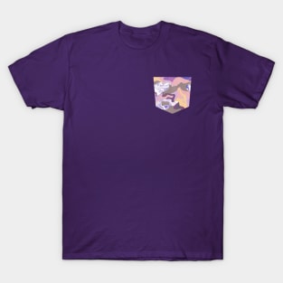 Pocket - Abstract Trippy Purple Yellow T-Shirt